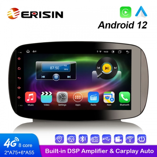 Erisin ES8699S 9" Android 12.0 Car Media Player CarPlay & Auto 4G WiFi DSP Stereo GPS For Mercedes-Benz SMART 2016 2017 2018