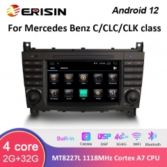 Erisin ES3173C 7" Android 12.0 Auto Radio Stereo GPS for Mercedes Benz C-Class CLC CLK Class W209 WiFi 4G CarPlay TPMS DVR DAB+ DSP