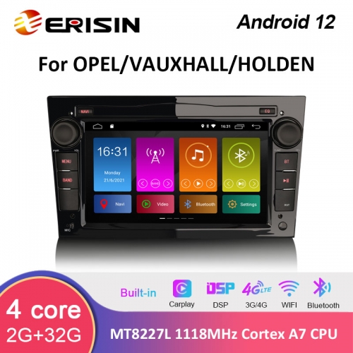 Erisin ES3170PB 7" Android 12.0 Car Multimedia Player GPS Navigation For OPEL VAUXHALL HOLDEN Combo Zafira Meriva Tigra TwinTop Carplay Radio DSP