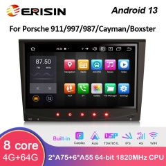 Erisin ES8558C 7" IPS Android 13.0 Car Multimedia Wireless CarPlay Android Auto Radio For Porsche 911 Cayman Boxster 987 GPS DSP 4G SIM LTE WiFi BT5.0