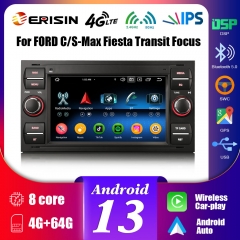 Erisin ES5766FB Android 13 Car Stereo GPS SatNav For FORD S/C-Max Focus II Galaxy Kuga Fiesta Transit Connect CarPlay Auto Radio IPS DSP 4G WiFi