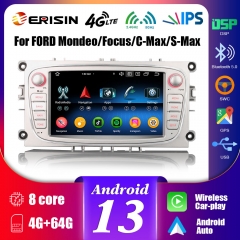 Erisin ES5768FS Android 13 Car Stereo GPS SatNav For FORD Mondeo Focus Galaxy S-Max C-Max Auto Radio CarPlay IPS DSP 4G WiFi