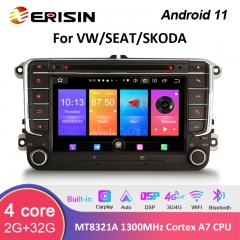 Erisin ES2758V 7" Android 12.0 VW Golf Passat EOS Bora Skoda Seat Car Stereo DVD GPS 4G WiFi CarPlay Auto Radio DSP