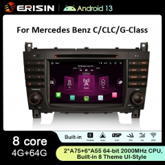 Erisin ES8918C IPS Android 13 Car Stereo GPS Radio DVD SWC For Mercedes Benz C-Class CLC W203 G-Class W463 Multimedia DSP Wireless CarPlay Auto 4G BT5