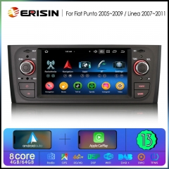 Erisin ES6723L Android 13.0 Car Stereo for Fiat Grande Punto Linea DSP IPS Screen WiFi CarPlay Auto GPS Navigation 4G BT Multimedia Player