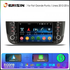 Erisin ES6761P Android 13.0 Car Multimedia CarPlay Auto GPS For Fait Grande Punto 2012-2016 Linea 2012-2016 Radio Stereo 4G WFi IPS