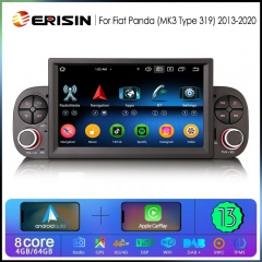 Erisin ES6758P 8-Core Android 13.0 Car Multimedia CarPlay Auto GPS For Fiat Panda (MK3 Type 319) 2013-2020 Radio Stereo DSP IPS Screen