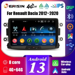 Erisin ES5729D Android 13.0 Car Stereo For Renault Dacia Duster Logan Sandero Dokker Lodgy CarPlay Auto 4G IPS TPMS DVR DSP GPS System