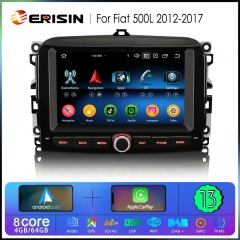 Erisin ES6754L Octa-Core Android 13.0 Car Multimedia CarPlay Auto GPS DAB+ for Fiat 500L 2012-2017 Stereo System 4G WiFi IPS DSP