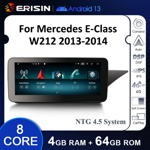 ES38E45R Right-Hand Drive IPS Android 13 Car Stereo GPS For Mercedes BENZ E-Class W212 S212 2013-2015 NTG 4.5 System Carplay Auto Radio WiFi 4G DSP