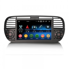 Erisin ES6750FBN Android 14 Car Stereo for Fiat 500/500C/500S 2008-2015 and 500E 2013-2015 DPS WiFi CarPlay Auto GPS 4G IPS Multimedia Player