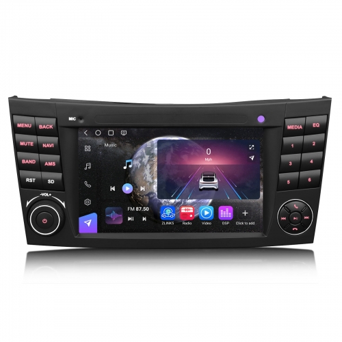 Erisin ES9081E 7" Android 14 Car Stereo with Snapdragon 460, 8GB+128GB, Wireless CarPlay, GPS, TPMS, 4G LTE, DSP Hi-Fi, BT5.1 for Mercedes W211 & W219