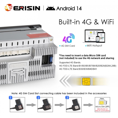 Erisin ES9009V Android 14 Car Stereo Snapdragon 460 8GB+128GB