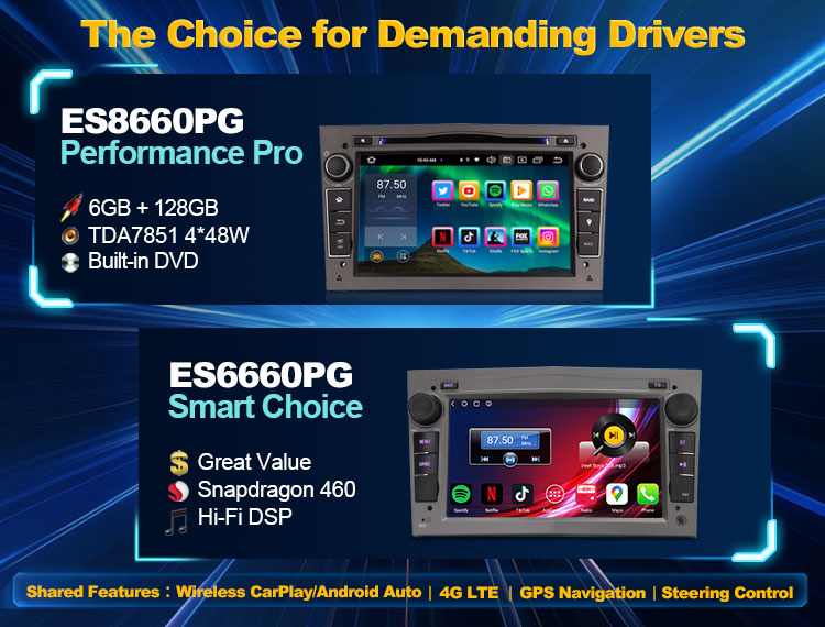 Erisin Autoradio 2 Din Android 14 – 8 Core, 8GB RAM + 128GB ROM, Qualcomm Snapdragon 460, GPS Navigatore, Wireless CarPlay E Android Auto, Bluetooth 5.1, WiFi, 4G, DSP - 3