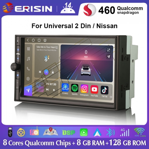 Autoradio Erisin Android 14 Per SEAT IBIZA 2009-2013 – 4GB RAM 64GB ROM, 7 Pollici, CarPlay/Android Auto Wireless, DSP, GPS, Bluetooth 5.0