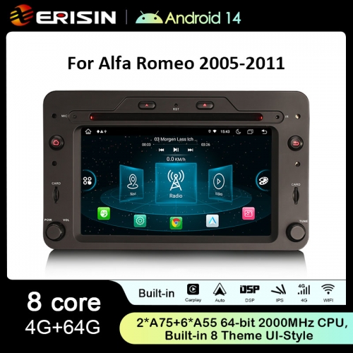 Erisin ES8920R 6.2" Android 14.0 Car Stereo For Alfa Romeo Spider 159 Brera DSP CarPlay & Auto 4G LTE Slot IPS BT5.0 TDA7851 GPS
