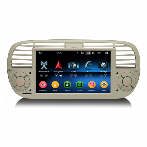 Erisin ES6550FW Android 16 Car Stereo GPS Sat Nav For Fiat 500 500C 500S 2008-2015 and 500E Wireless CarPlay Android AUTO IPS HiFi DSP