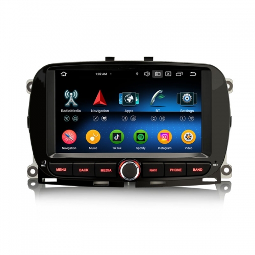 Erisin ES6551F Android 16 Car Stereo for Fiat 500 500C 500S 500E 2016-2019 and 500 Hybrid Wireless CarPlay Android Auto GPS Navi Sat BT5.1 IPS