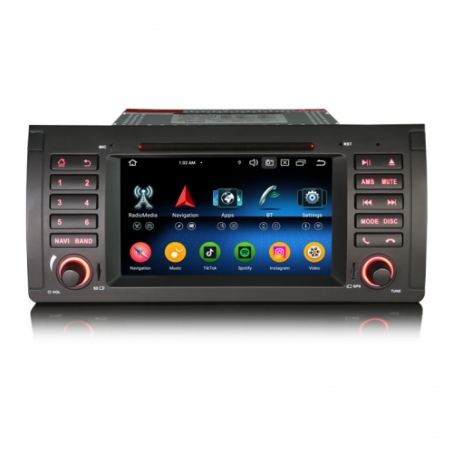 Erisin ES6553B 7" Android 16 Car Stereo DVD GPS Navi for BMW X5 E53 2000-2007 Wireless CarPlay Android Auto Radio TPMS DAB+ DSP BT5.1 IPS