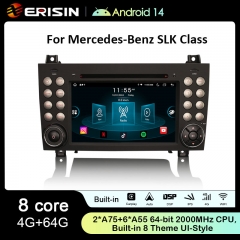 Erisin ES8940S 7" IPS Android 14.0 Car DVD Player GPS DSP 4G LTE Wireless CarPlay Auto Radio For Mercedes-Benz SLK Class R171 W171 SLK200 SLK280 SLK30