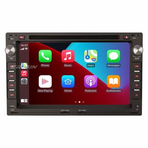 Erisin ES8909V 7" IPS Screen Android 14.0 Car DVD Player GPS 4G LTE Wireless CarPlay Auto Radio For VW Bora Passat Seat Skoda Theme UI-Style