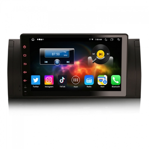 Erisin Android 14.0 Car Stereo BMW 5er E39 X5 E53 M5 Autoradio GPS Navi CarPlay DAB+ Android Auto BT5.0 DSP WLAN DVB-T2 OBD2 RDS USB 4G ES8893B
