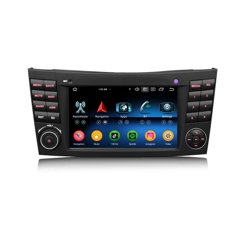 Erisin ES5781E Android 14 Car Multimedia Player For Mercedes Benz CLS Class W219 E-Class W211 Stereo GPS SatNav CarPlay Auto DSP 4G WiFi IPS Screen
