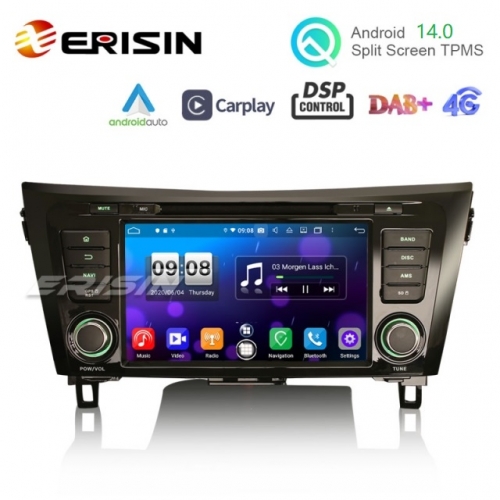 Erisin ES8752Q 8" Octa-Core Android 14.0 Car Stereo CarPlay & Auto 4G DSP Wifi GPS for Nissan X-Trail Qashqai Rogue