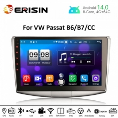 Erisin ES8717P 10.1" Android 14.0 Car Stero for VW Passat B6 B7 CC CarPlay Auto Radio GPS System DSP DTV DAB TPMS