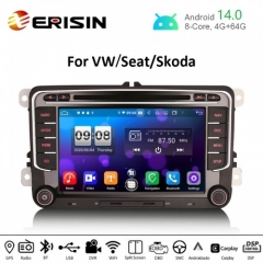 Erisin ES8735V 7" DSP Android 14.0 Car DVD Radio CarPlay & Auto GPS For VW Passat Polo Golf 5/6 Jetta Tiguan Eos Seat Skoda 4G DAB+ WiFi Stereo