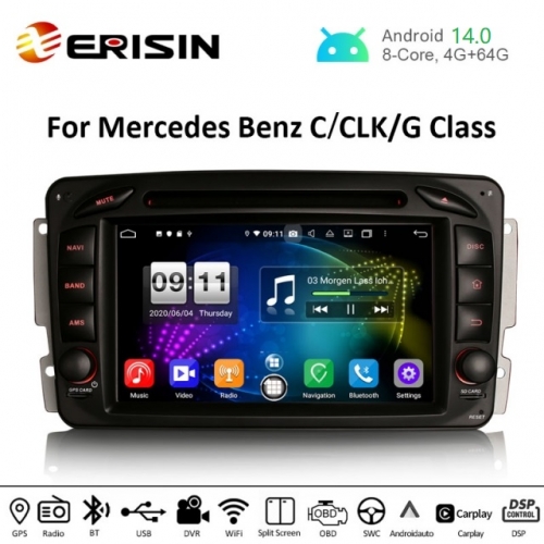 Erisin ES8716C 7" DSP Android 14.0 Car Stereo DVD For Mercedes BENZ C/CLK/G Class Vito Viano CarPlay Auto GPS 4G DAB+ WiFi