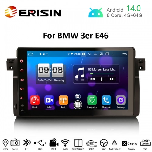 ES8795B 9" DSP Android 14.0 Car Stereo For BMW E39 E53 PX5 GPS Sat Nav CarPlay & Auto Radio 4G DAB+ WiFi