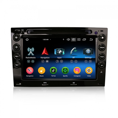 Erisin ES6713M 7 Inch 8-Core Android 14 Car Radio with GPS Navigation For Renault Megane Ⅱ Wireless CarPlay DAB+ OBD2 Wifi Canbus DVD Player