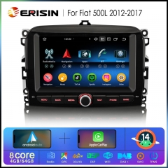 Erisin ES6754L Octa-Core Android 14.0 Car Multimedia CarPlay Auto GPS DAB+ for Fiat 500L 2012-2017 Stereo System 4G WiFi IPS DSP
