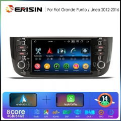Erisin ES6761P Android 14.0 Car Multimedia CarPlay Auto GPS For Fait Grande Punto 2012-2016 Linea 2012-2016 Radio Stereo 4G WFi IPS