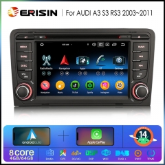 Erisin ES6773A IPS Android 14.0 Autoradio GPS Wireless CarPlay Auto Car DVD For AUDI A3 S3 RS3 RNSE-PU Stereo BT5.0 SWC DTV DSP