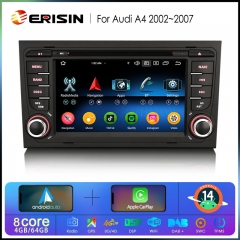 Erisin ES6774A 7" Octa-Core 64GB Android 14.0 Car Multimedia DVD For Audi A4 SEAT EXEO GPS Stereo CarPlay Auto 4G DSP BT5.0