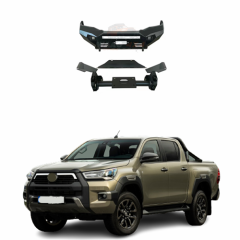 2021 4WD Truck Accessories Black Steel Front Bumper For Toyota Hilux Rocco