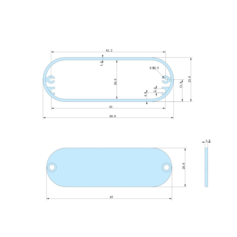 69.8x23.6-L aluminum case enclosures china small electronics case excellent quality