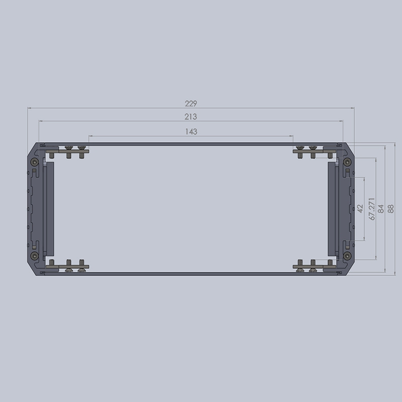 PE001-2U 229*2u*250 mm electronic project box aluminum case diy with handle equipment enclosure box