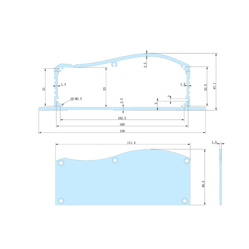 138*45-160 aluminum project box enclosure grp enclosures custom aluminum box