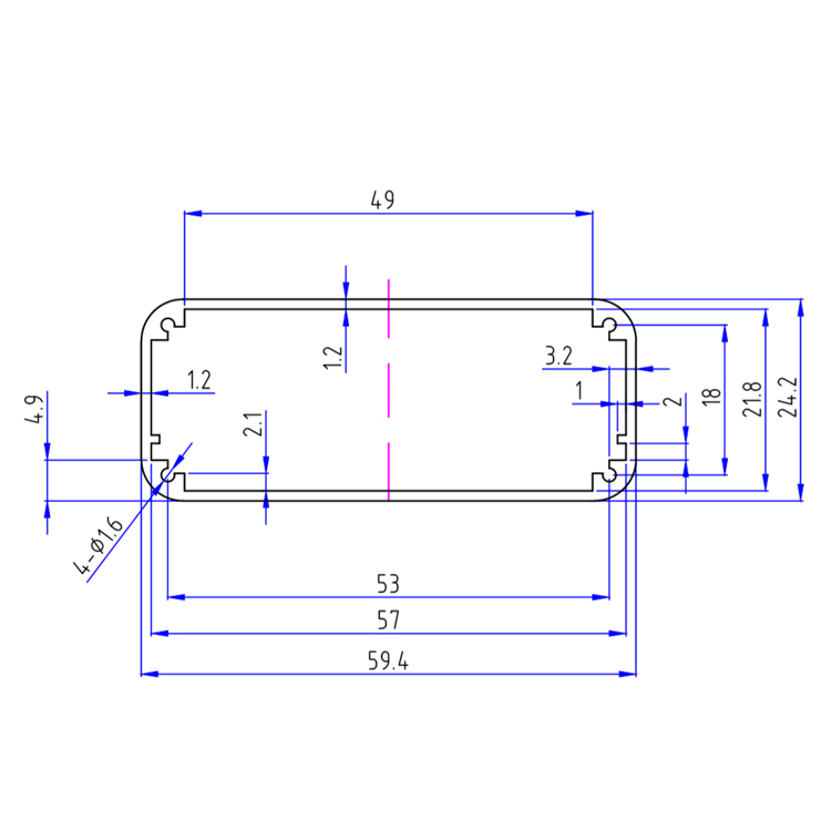 61*25Aluminum PCB Instrument Box Enclosure Electronic Project Case