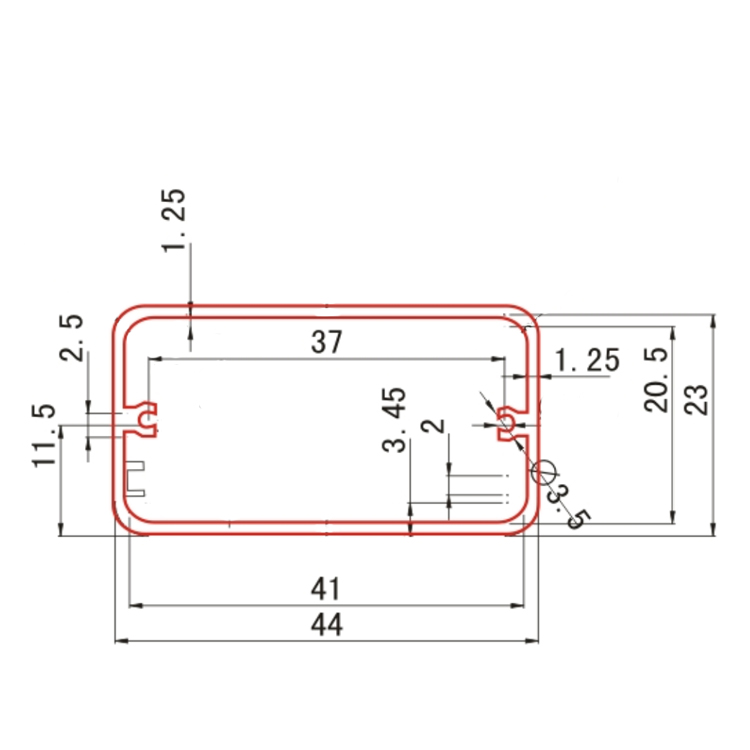 44*23挤压式铝外壳 监控分支器铝壳 PCB壳体接收器铝盒车载铝外壳