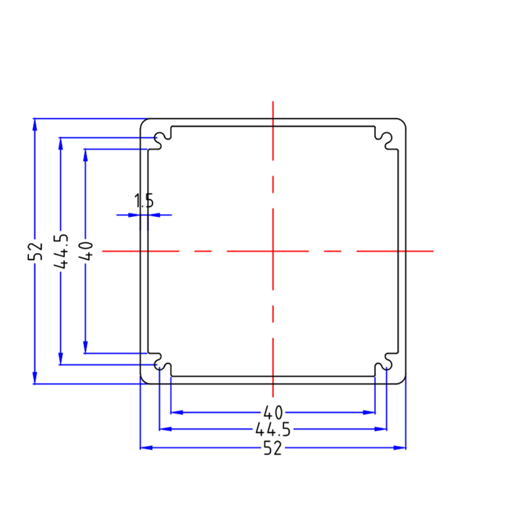 52*52电子产品PCB铝外壳铝型材外壳机箱逆变控制器铝壳控制器铝型