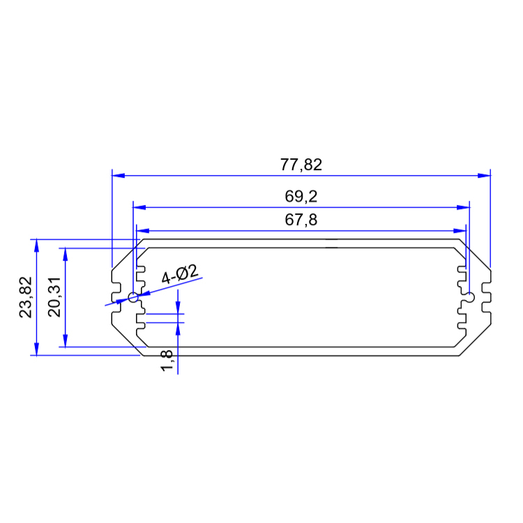 78*24Anodized Aluminum Shell, Aluminum enclosure, aluminum housing, PCB Enclosure