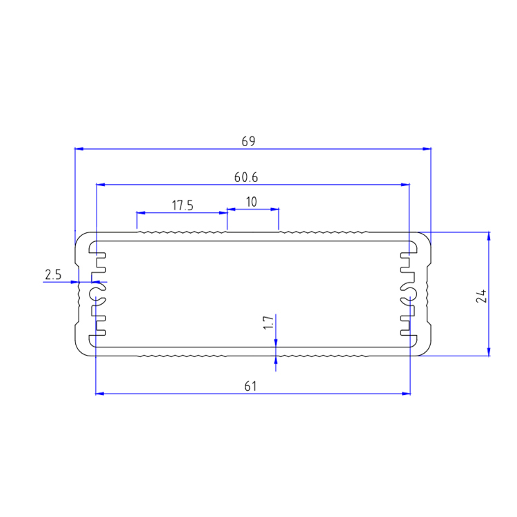 69*24仪表仪器铝型材外壳体仪器机箱仪器外壳移动电源铝外壳加工