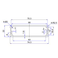 74*22电子配件优质一体PCB插式铝壳线路板铝机壳外壳DIY耳放机箱