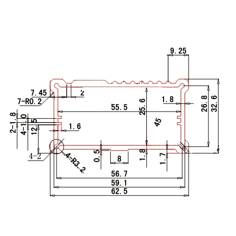 63*33电源产品铝机壳体解码器铝外壳体小巧型控制器外壳电源设备