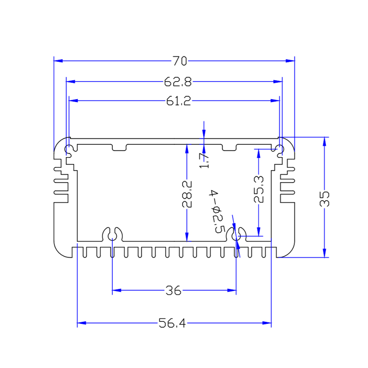 70*35aluminum project enclosure for portable power source