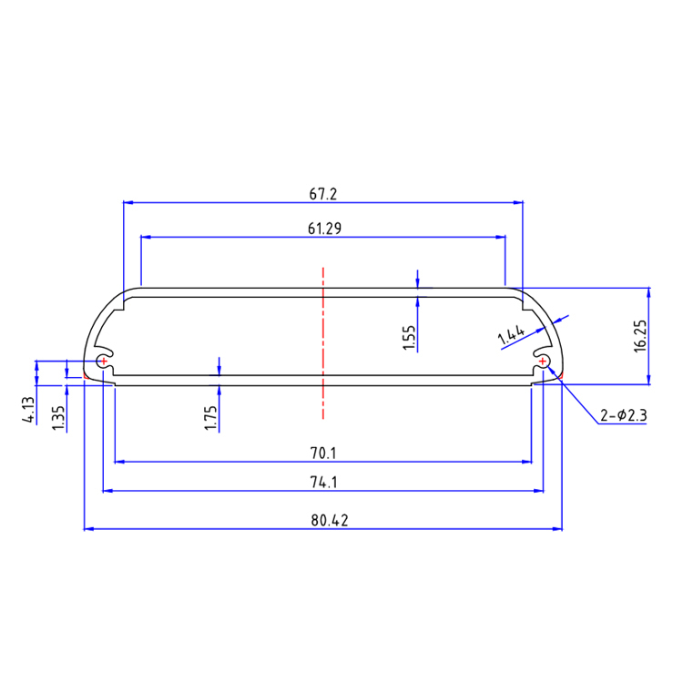 80.5*16.5Anodizing powder coating wall mounting junction aluminum case for electronics radiator